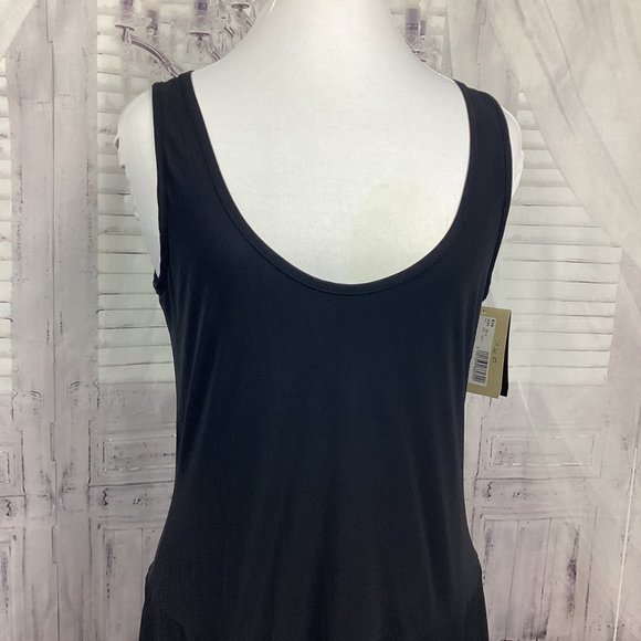 Indies France Black Sleeveless Gathered Midi Dress NWT 10 - Picture 5 of 14